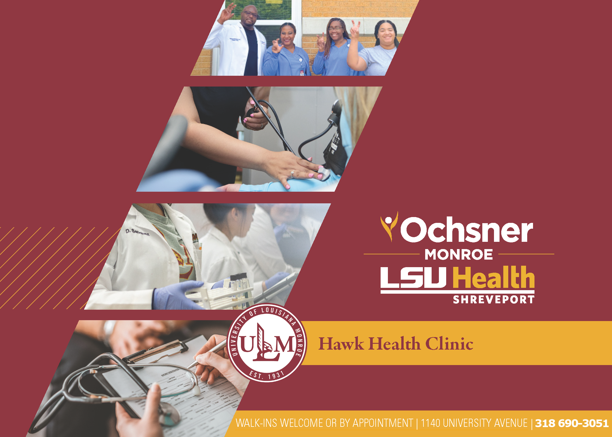 Hawk Health Clinic walk-ins or by appointment