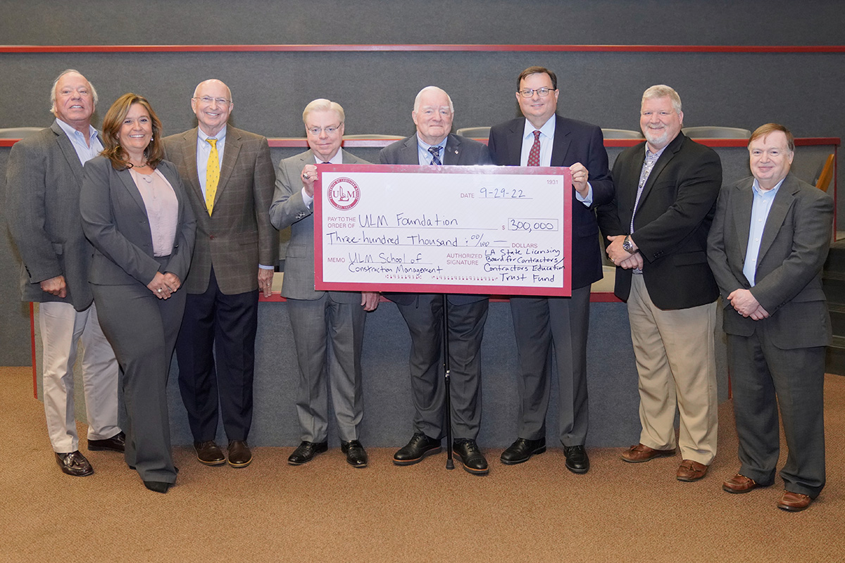 ULM School of Construction Management receives $300K from La. Contractors