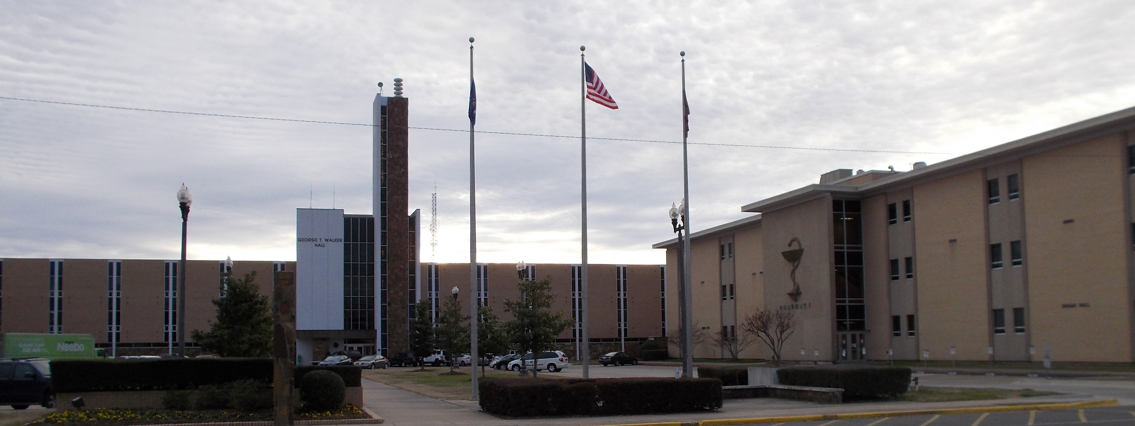 Outside view of ULM Sugar Hall and ULM Walker Hall