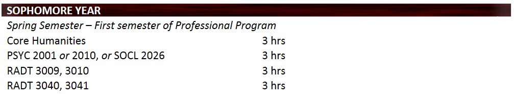 sophomore spring semester